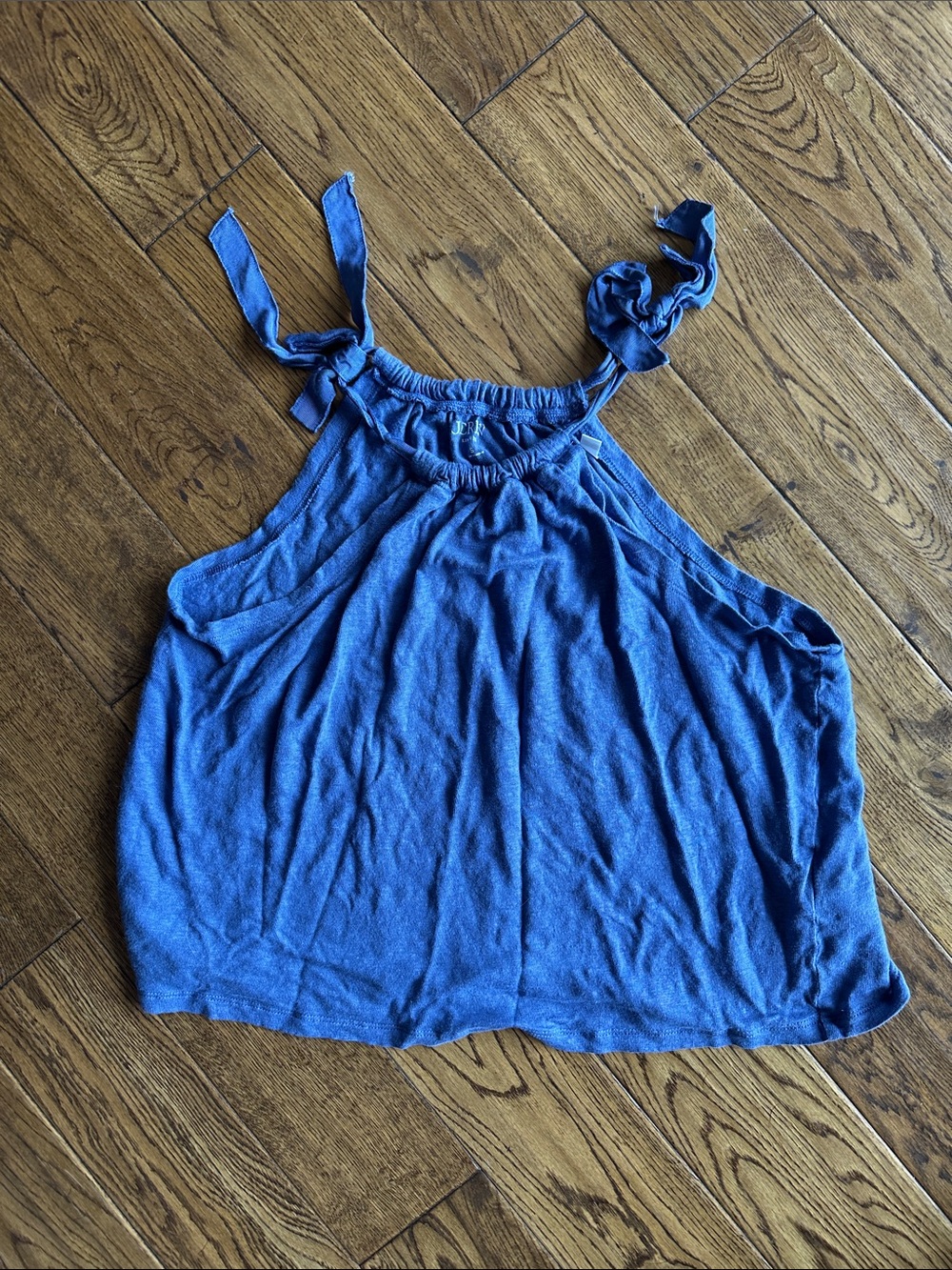 J Crew Blue Tie-Shoulder Halter Tank Top linen
